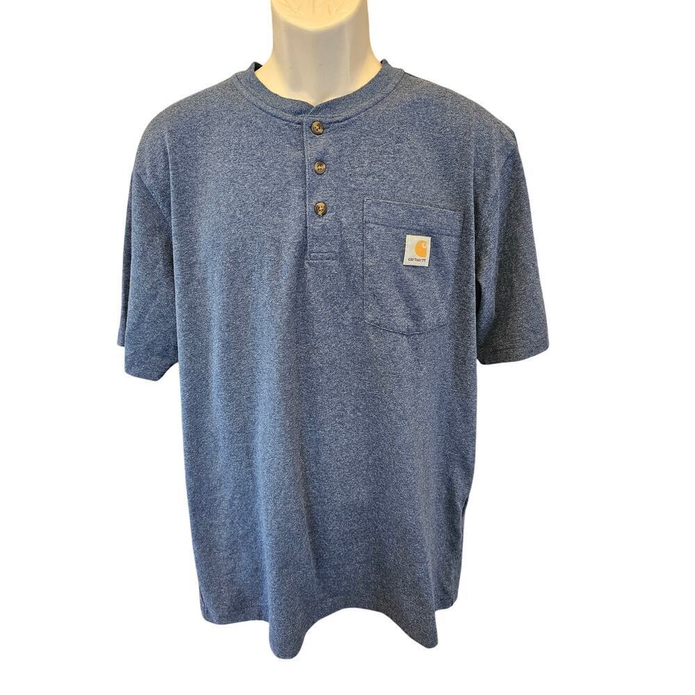 Blue medium Carhartt pocket tee EUC  work outdoor comfort relaxed fit M trending